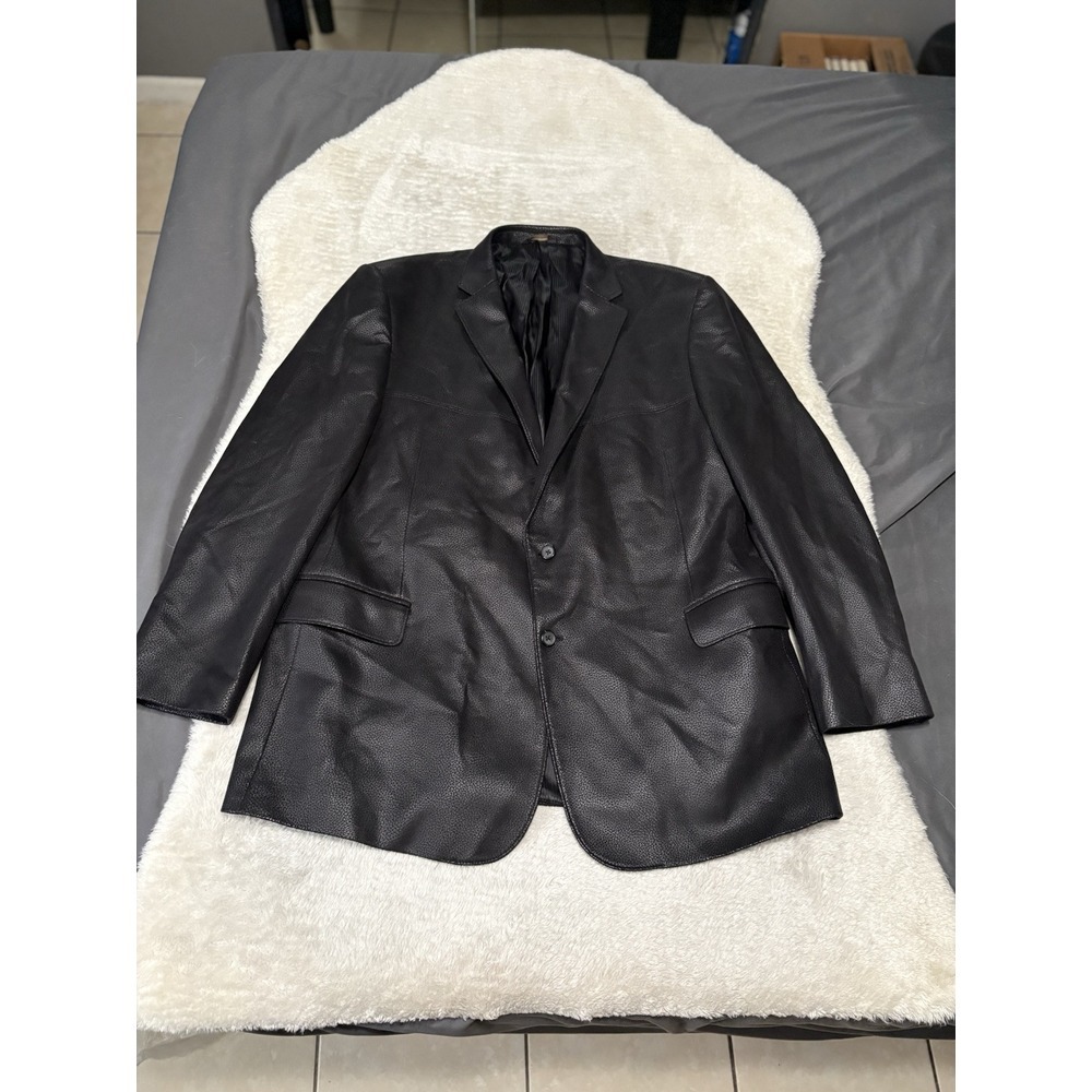 Camiloni Italia Black Faux Snakeskin Polyester 2 Button/Vent Blazer Men's 48L‎